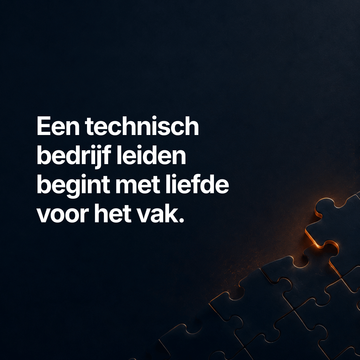 Een technisch bedrijf leiden tekst op afbeelding met puzzel